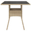 havebord med glastop 80x80x75 cm polyrattan beige