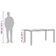 havebord med glastop 150x90x75 cm polyrattan brun
