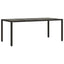 havebord med glastop 150x90x75 cm polyrattan sort