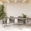 havebord med glastop 190x90x75 cm polyrattan grå
