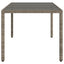 havebord med glastop 190x90x75 cm polyrattan grå