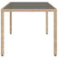 havebord med glastop 190x90x75 cm polyrattan beige