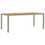 havebord med akacietop 190x90x75 cm polyrattan grå