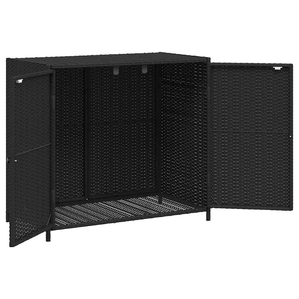 opbevaringsskab til haven 83x45x76 cm polyrattan sort