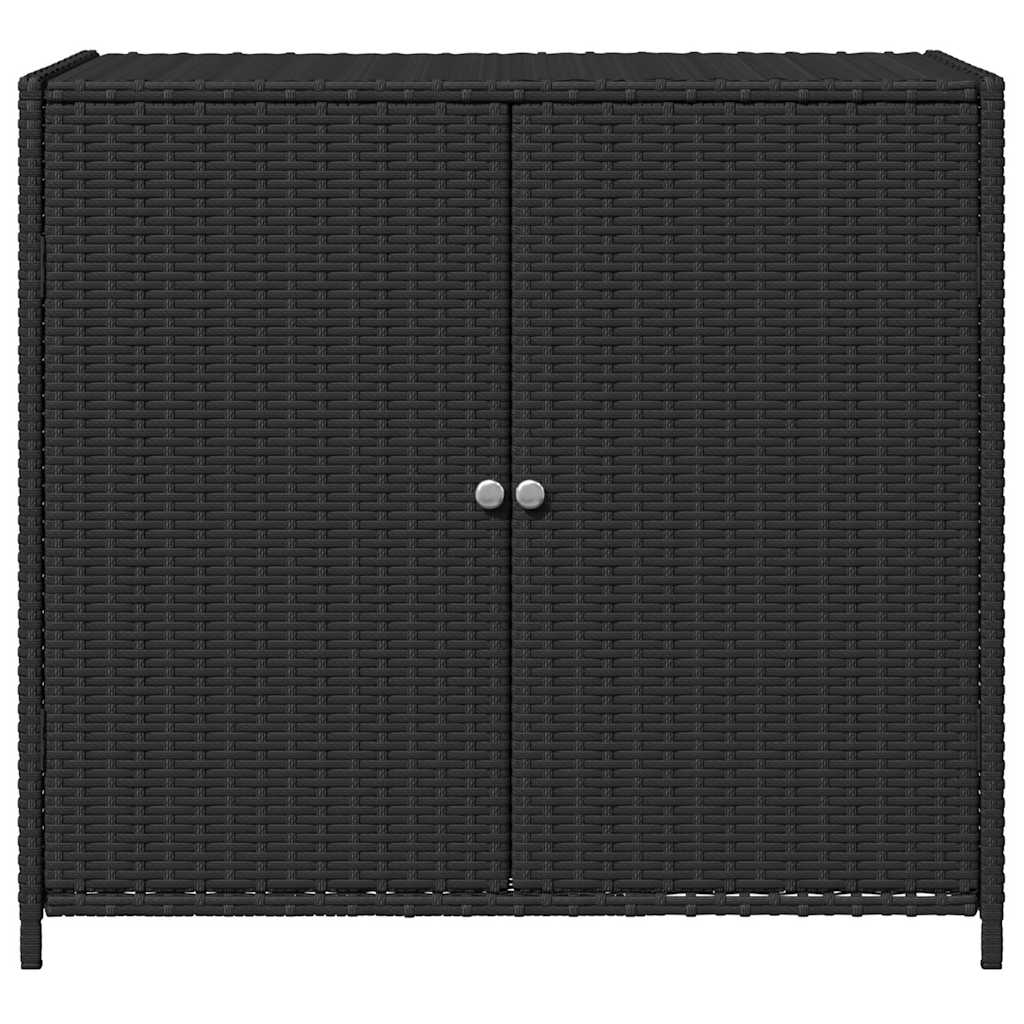 opbevaringsskab til haven 83x45x76 cm polyrattan sort