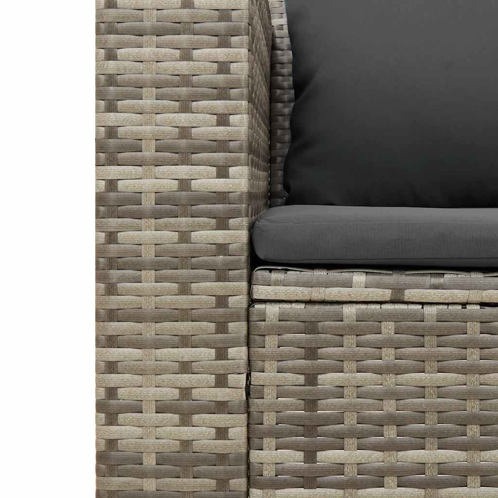 sofasæt 5 dele med hynder polyrattan akacietræ grå
