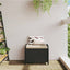 haveskammel med hynde 58x46x46 cm polyrattan sort