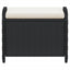 haveskammel med hynde 58x46x46 cm polyrattan sort