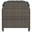 haveskammel med hynde 58x46x46 cm polyrattan grå