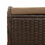 haveskammel med hynde 58x46x46 cm polyrattan brun