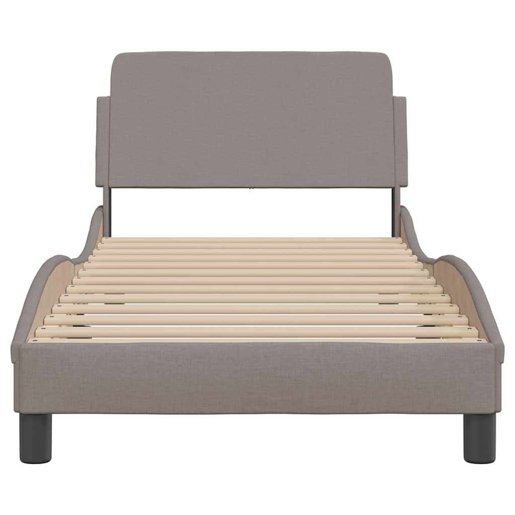sengeramme med sengegavl Dover Taupe 80x200 cm Stof