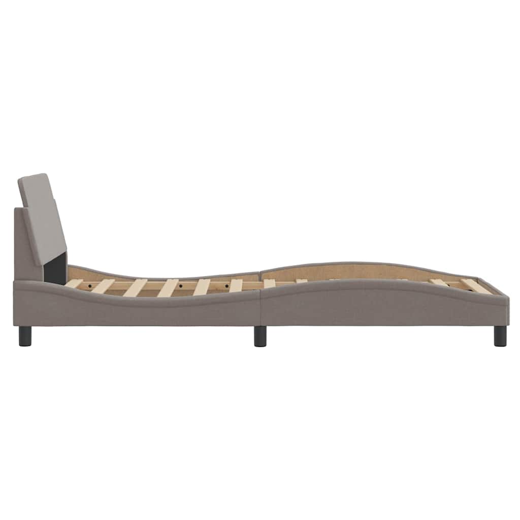 sengeramme med sengegavl Dover Taupe 80x200 cm Stof