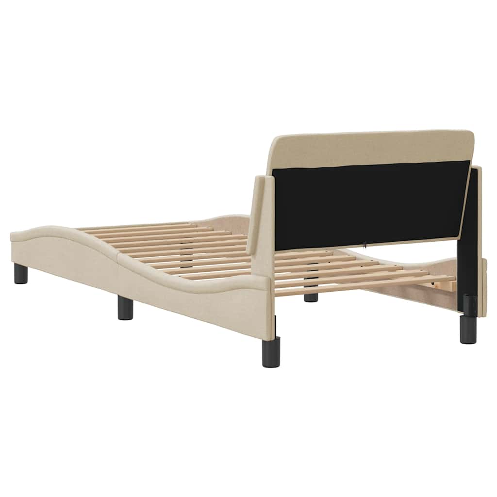 sengeramme med sengegavl Dover Creme 80x200 cm Stof