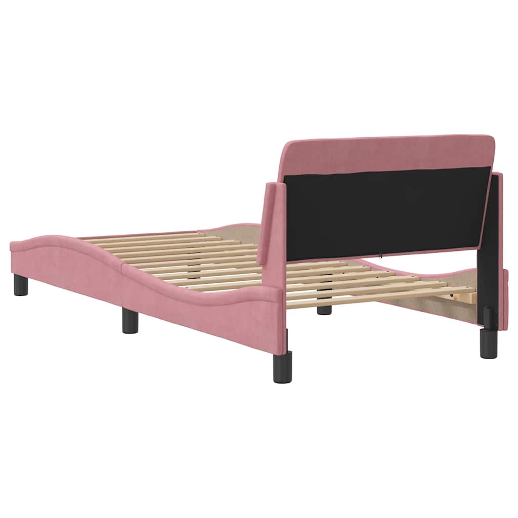 sengeramme med sengegavl Dover Pink 80x200 cm Fløjl