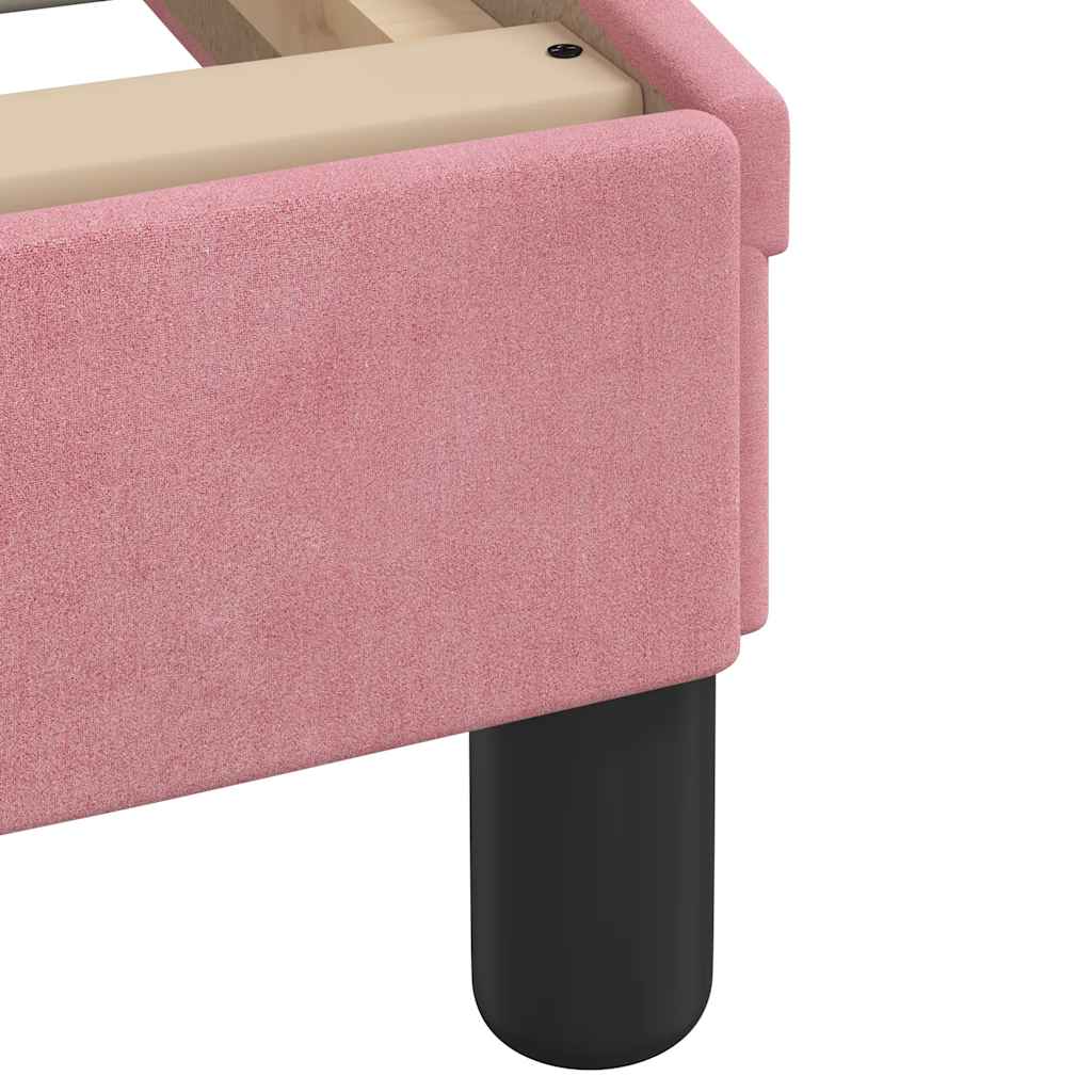 sengeramme med sengegavl Dover Pink 80x200 cm Fløjl