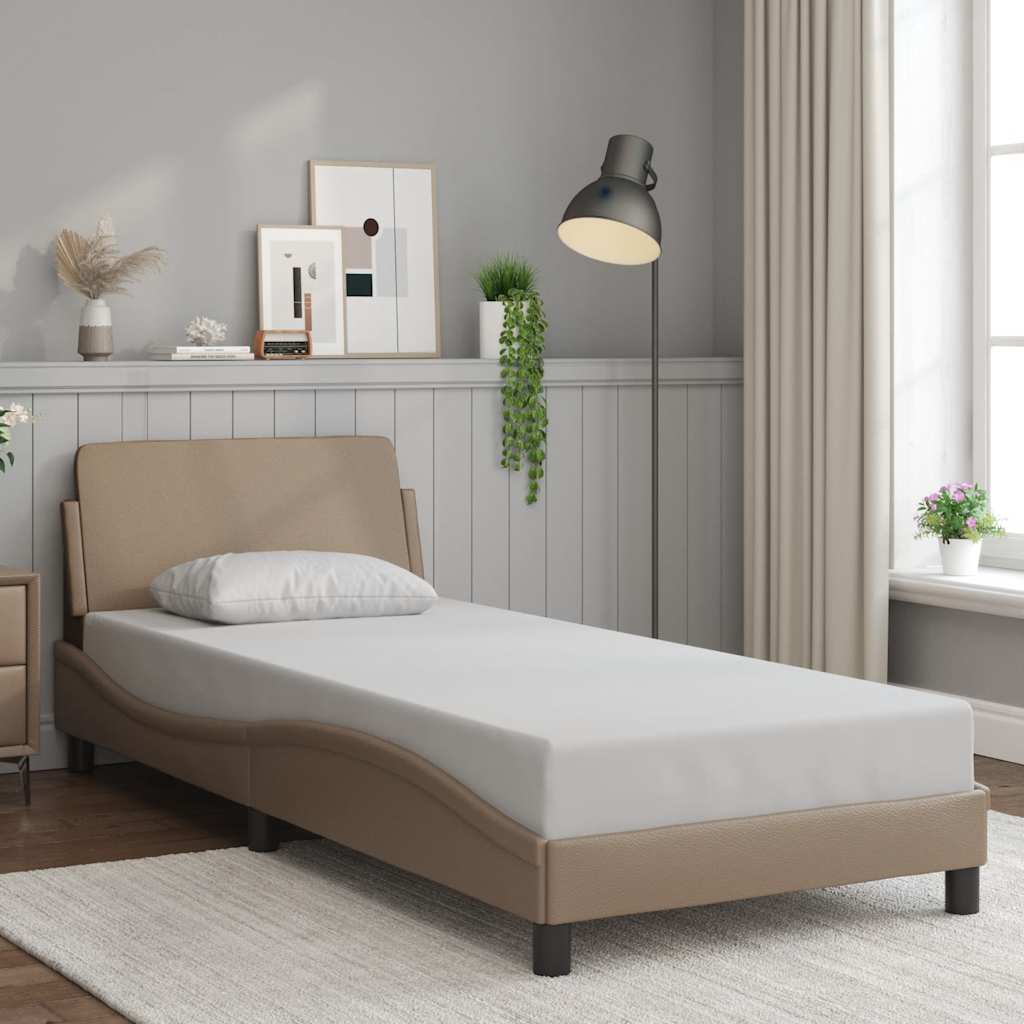 sengeramme Dover 80x200 cm kunstlæder cappuccinofarvet