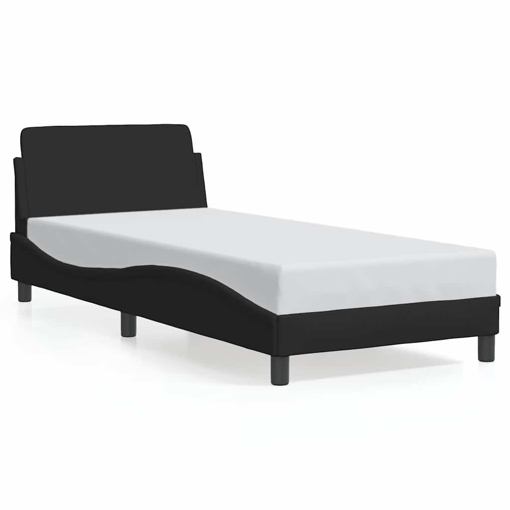 sengeramme med sengegavl Dover Sort 90x190 cm Stof