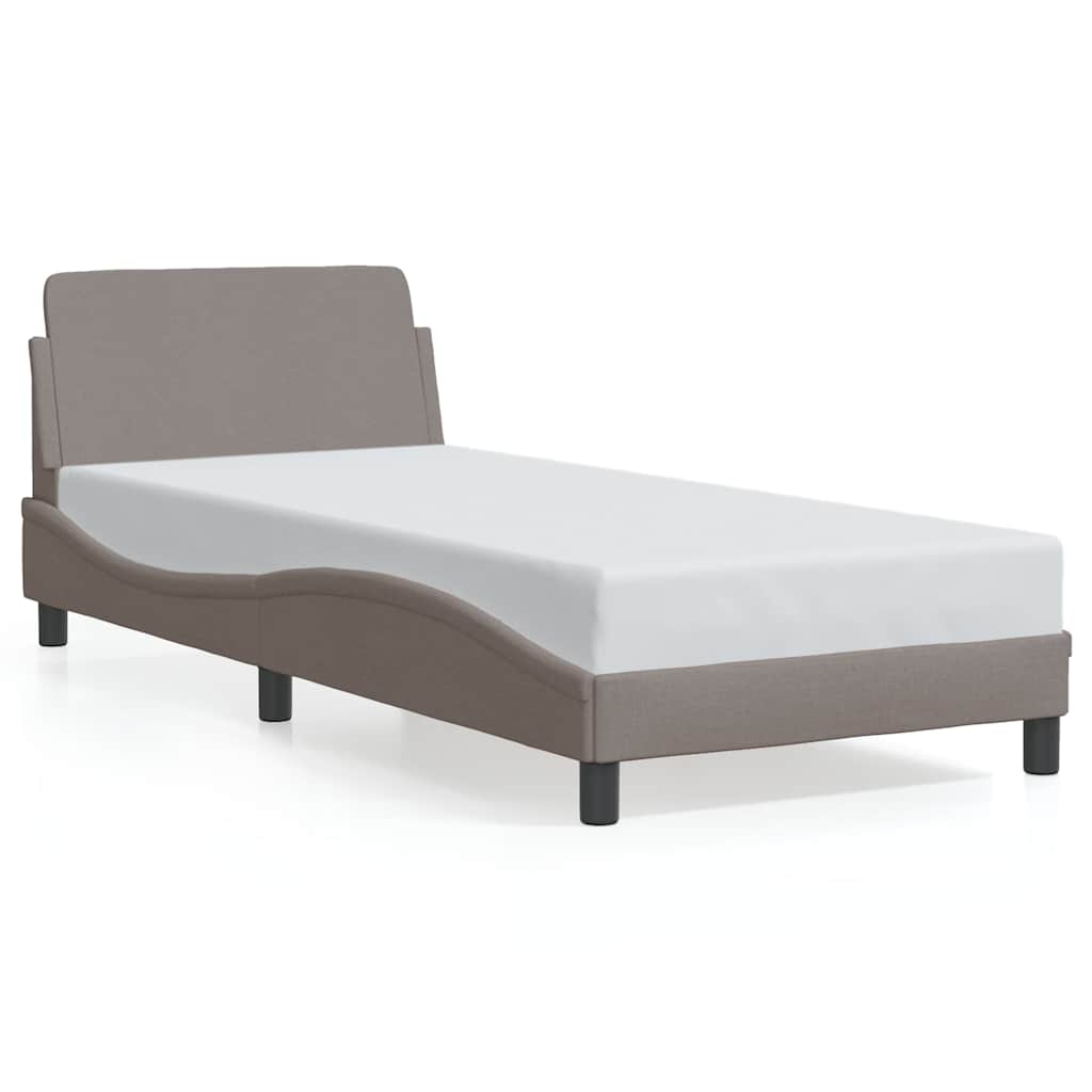 sengeramme med sengegavl Dover Taupe 90x190 cm Stof