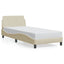 sengeramme med sengegavl Dover Creme 90x190 cm Stof