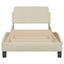 sengeramme med sengegavl Dover Creme 90x190 cm Stof