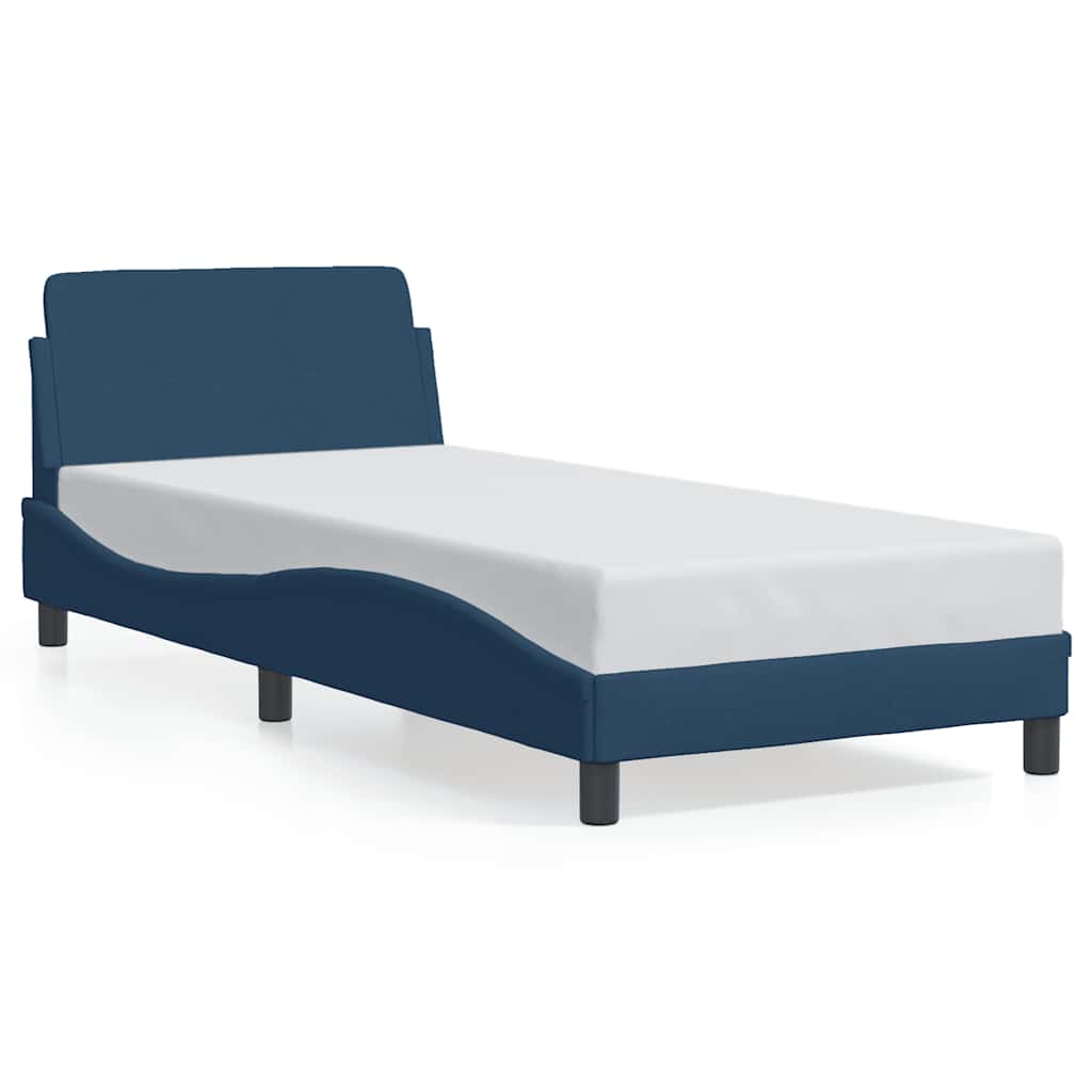 sengeramme med sengegavl Dover Blå 90x190 cm Stof