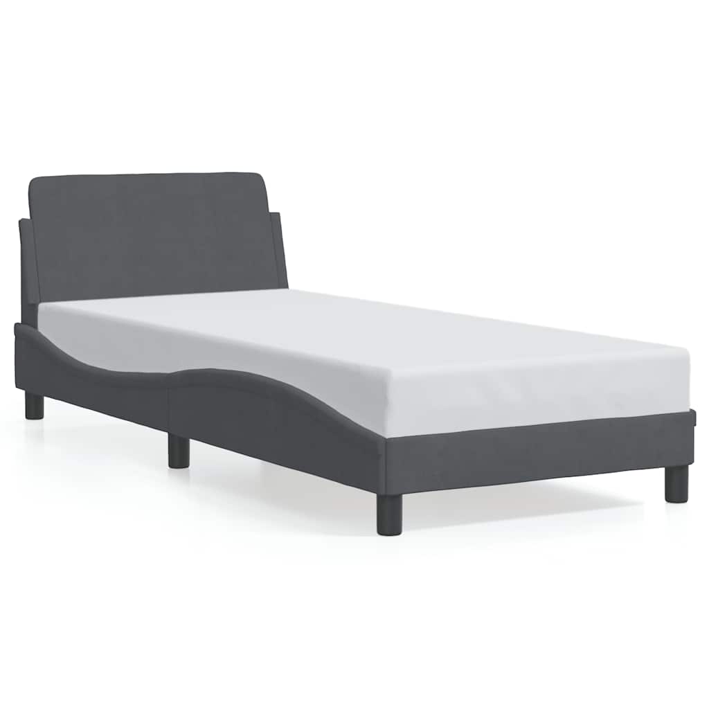 sengeramme Dover Mørkegrå 90x190 cm Fløjl