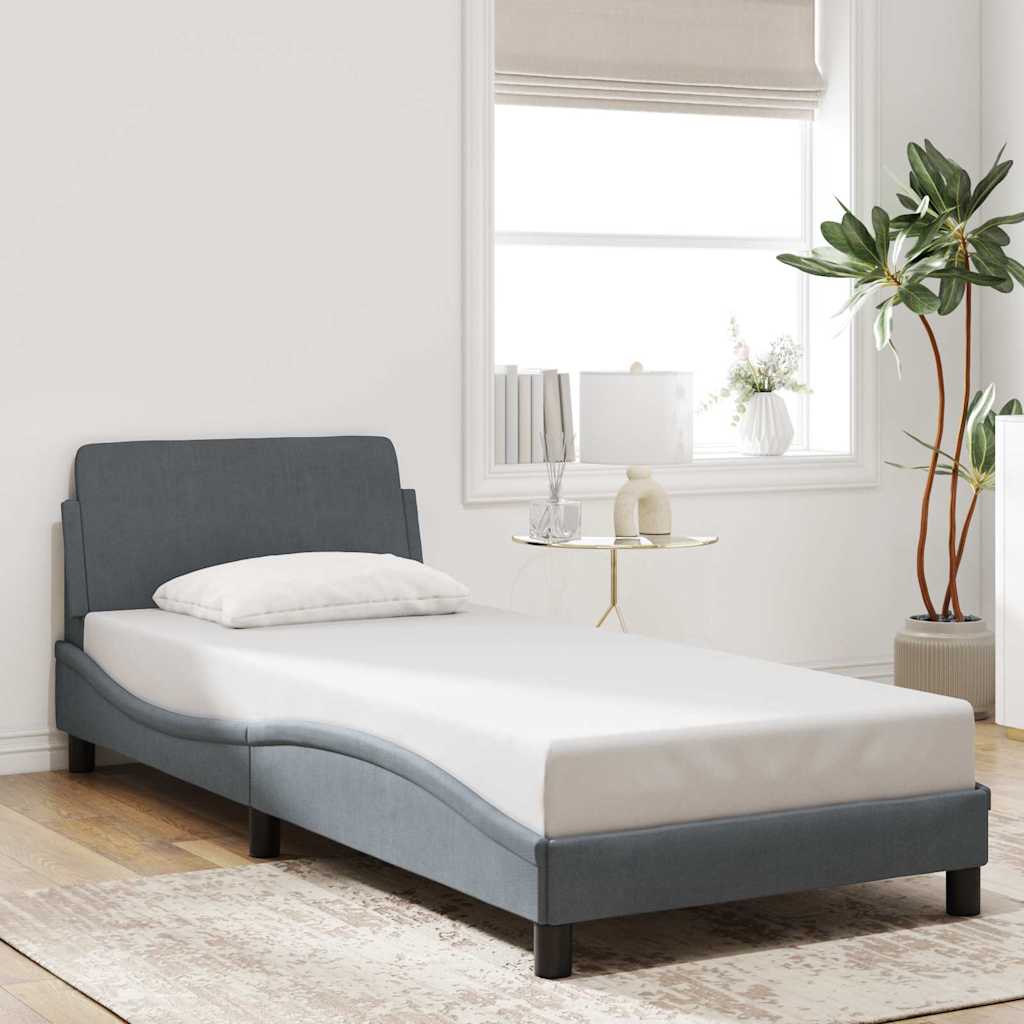 sengeramme Dover Mørkegrå 90x190 cm Fløjl