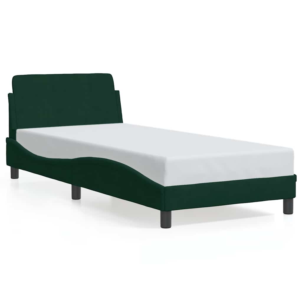 sengeramme Dover Mørkegrøn 90x190 cm Fløjl