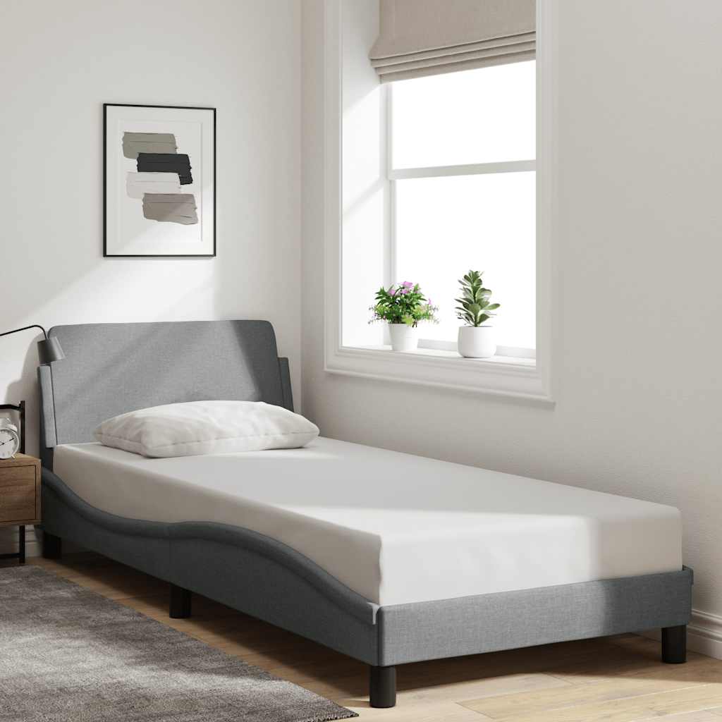 sengeramme Dover Lysegrå 90x200 cm Stof