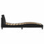 sengeramme med sengegavl Dover Sort 90x200 cm Stof