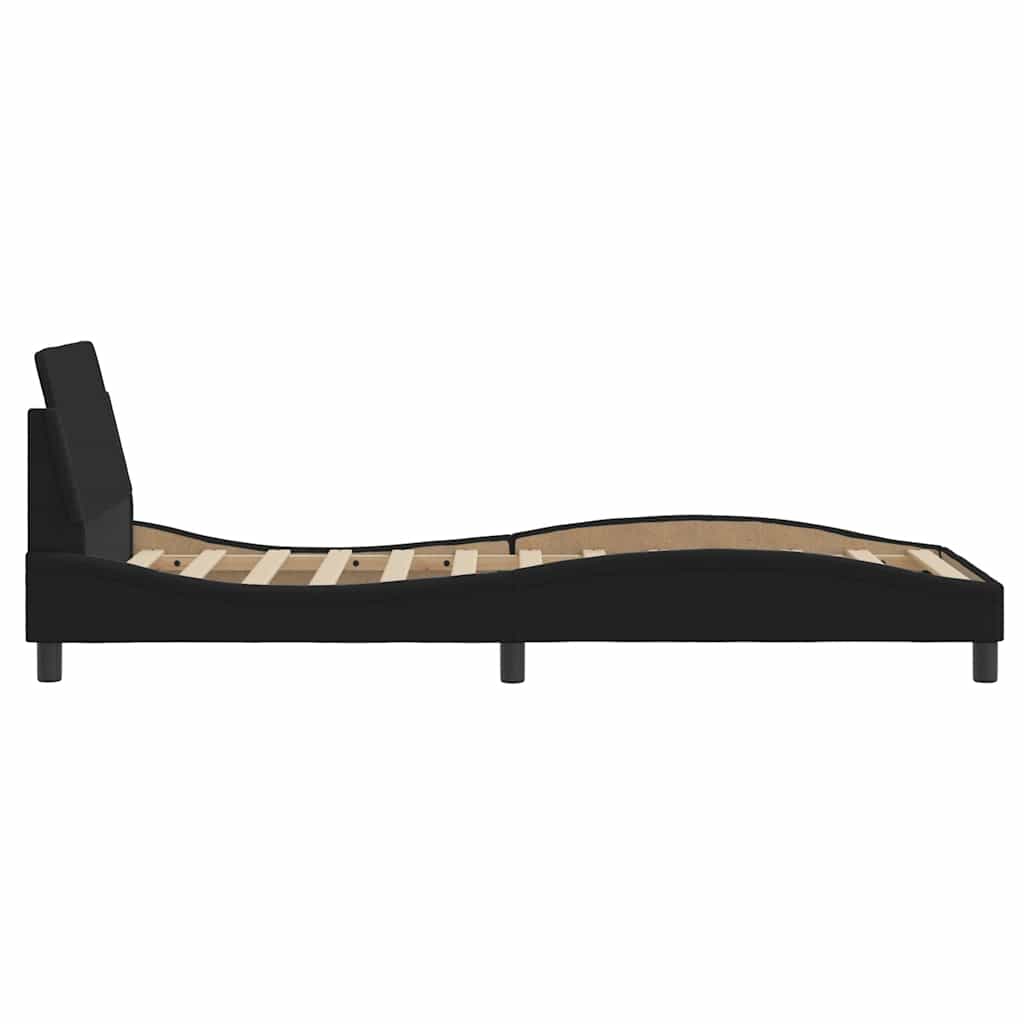 sengeramme med sengegavl Dover Sort 90x200 cm Stof