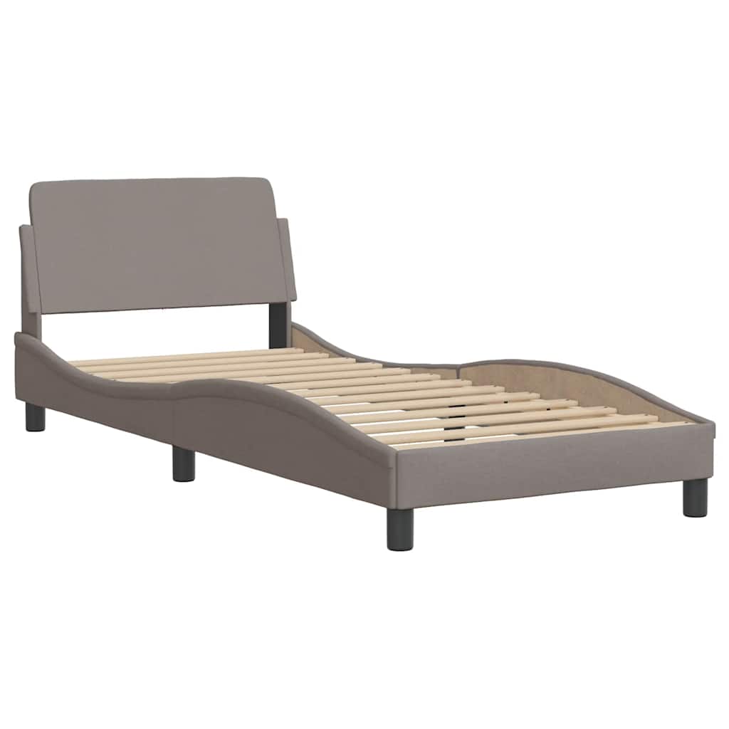 sengeramme med sengegavl Dover Taupe 90x200 cm Stof