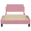 sengeramme med sengegavl Dover Pink 100x200 cm Fløjl