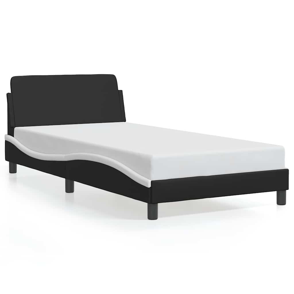 sengeramme Dover 100x200 cm kunstlæder sort og hvid