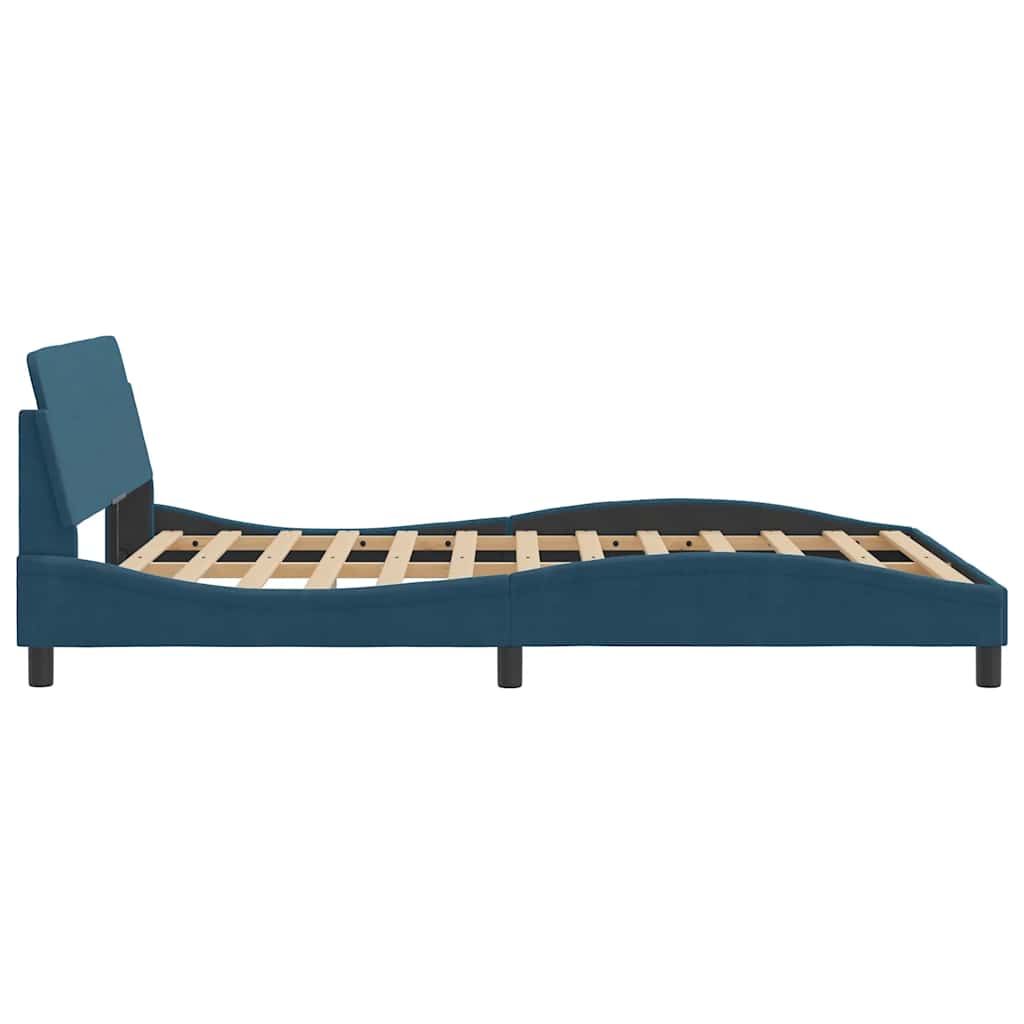 sengeramme med sengegavl Dover 120x200 cm velour blå