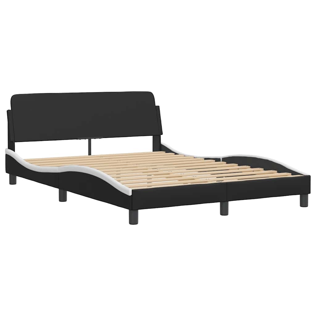 sengeramme Dover 120x200 cm kunstlæder sort og hvid
