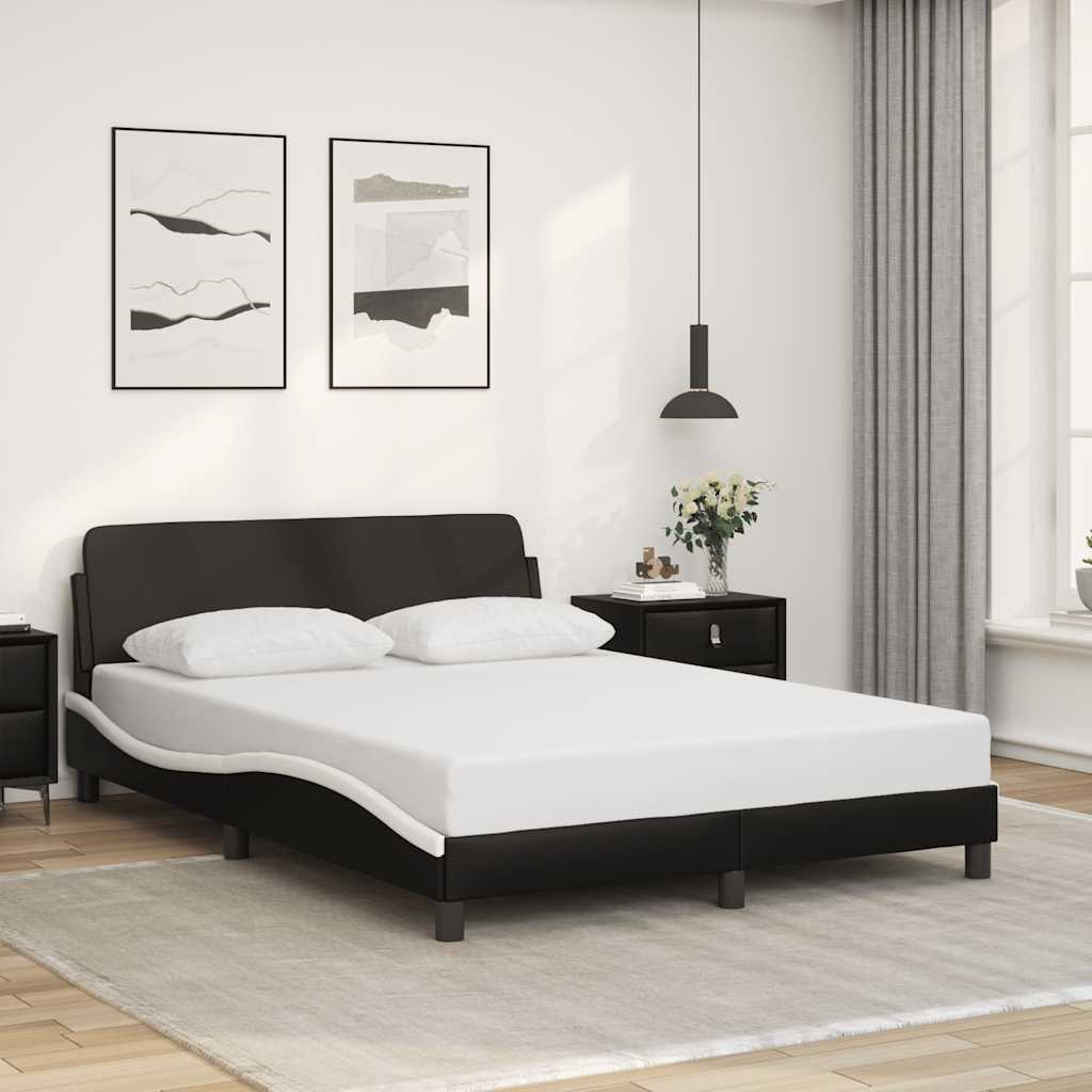 sengeramme Dover 120x200 cm kunstlæder sort og hvid