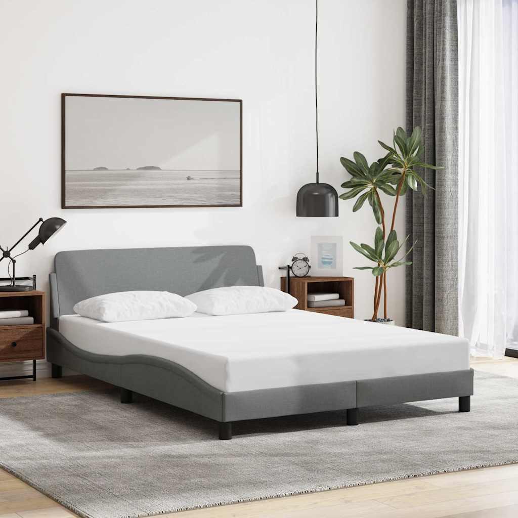 sengeramme Dover 140x190 cm stof lysegrå