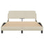 sengeramme Dover 140x190 cm stof cremefarvet