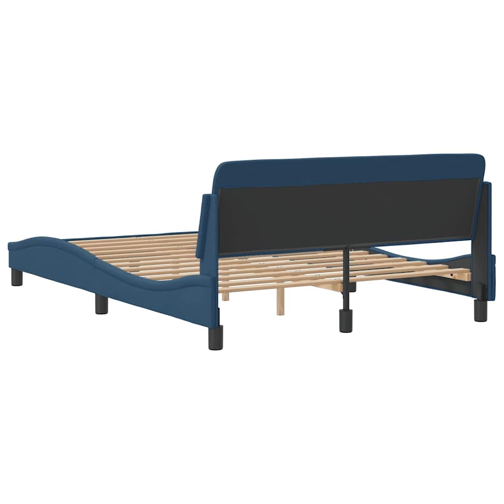 sengeramme med sengegavl Dover Blå 140x190 cm Stof