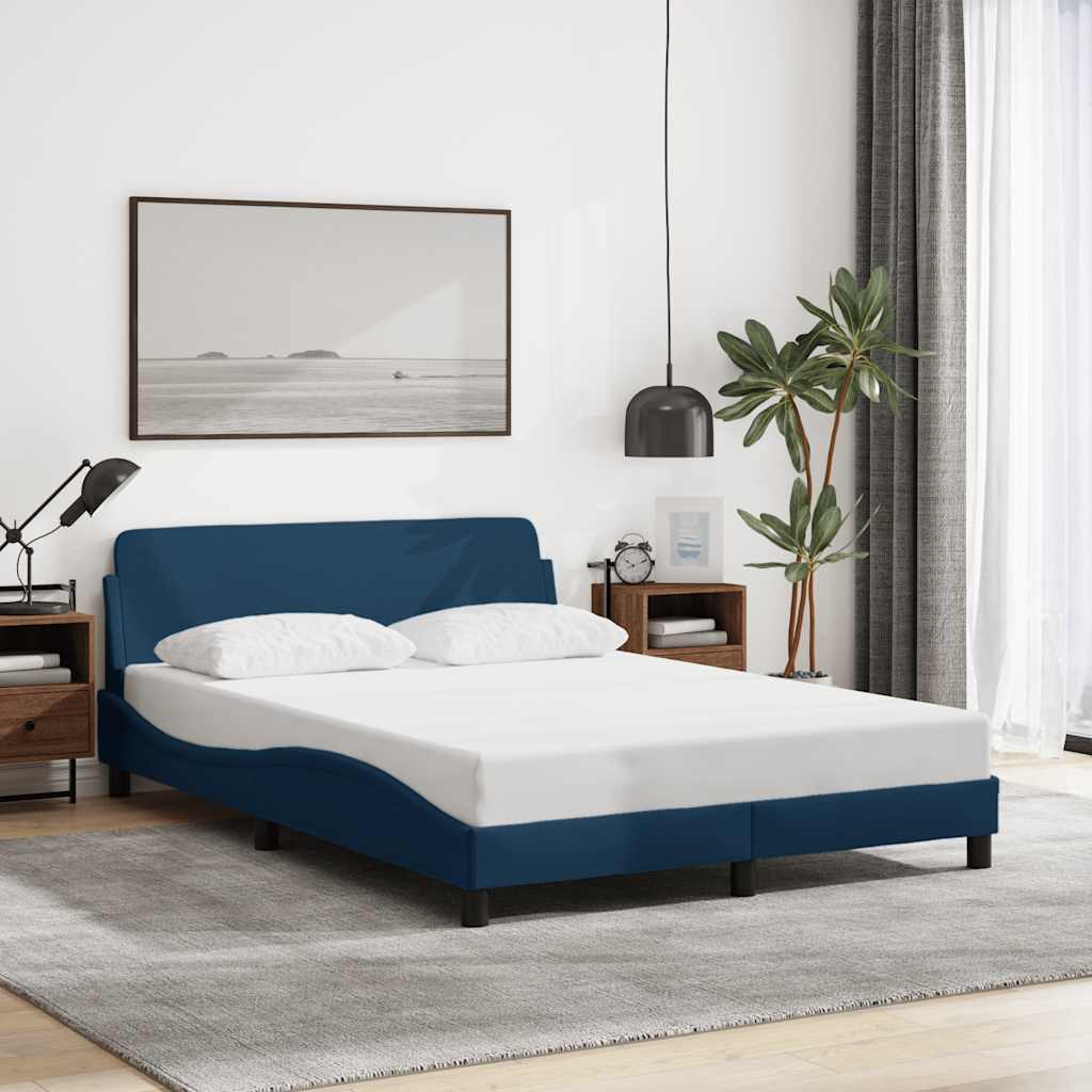 sengeramme med sengegavl Dover Blå 140x190 cm Stof