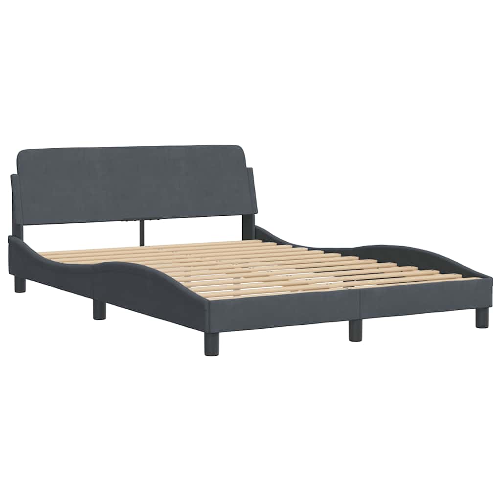 sengeramme Dover Mørkegrå 140x190 cm Fløjl