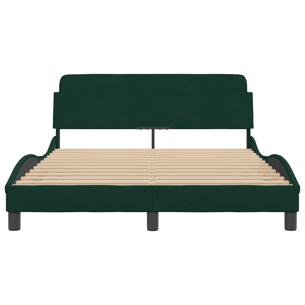 sengeramme Dover Mørkegrøn 140x190 cm Fløjl