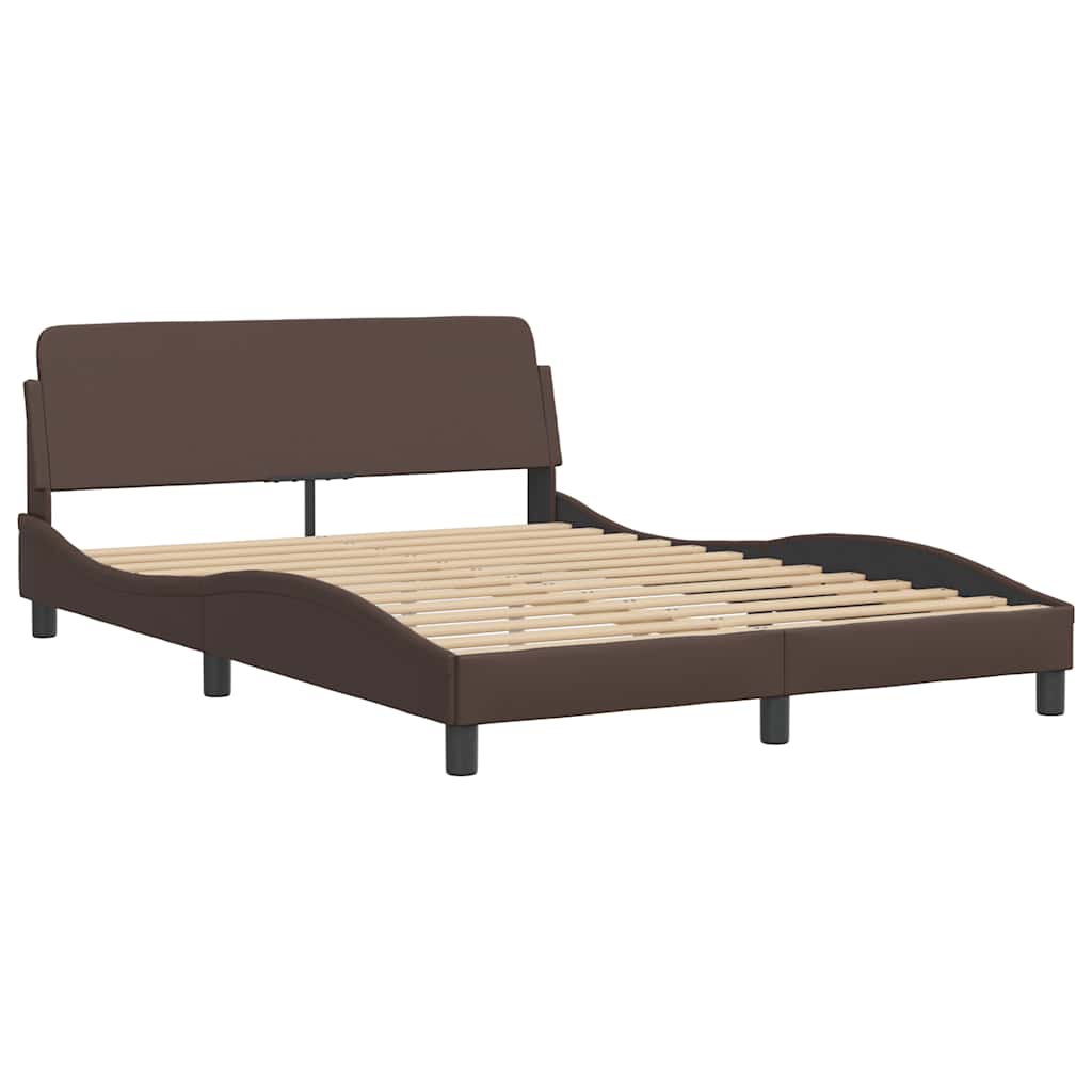 sengeramme Dover 140x190 cm kunstlæder brun