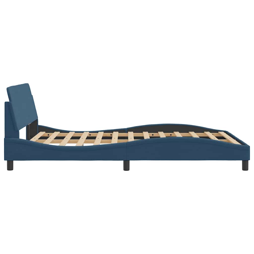 sengeramme med sengegavl Dover Blå 140x200 cm Stof