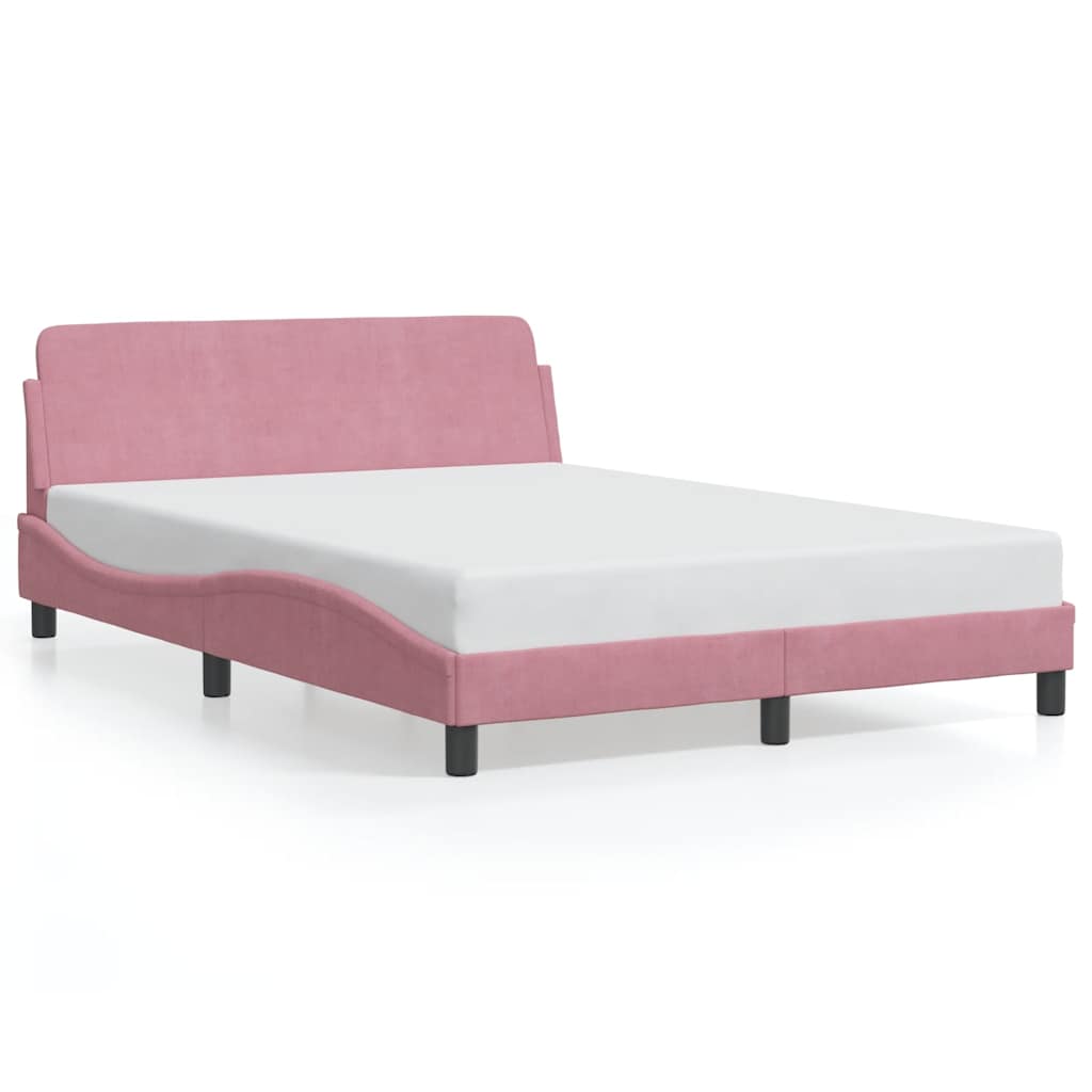 sengeramme med sengegavl Dover Pink 140x200 cm Velour