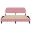 sengeramme med sengegavl Dover Pink 140x200 cm Velour