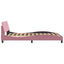 sengeramme med sengegavl Dover Pink 140x200 cm Velour