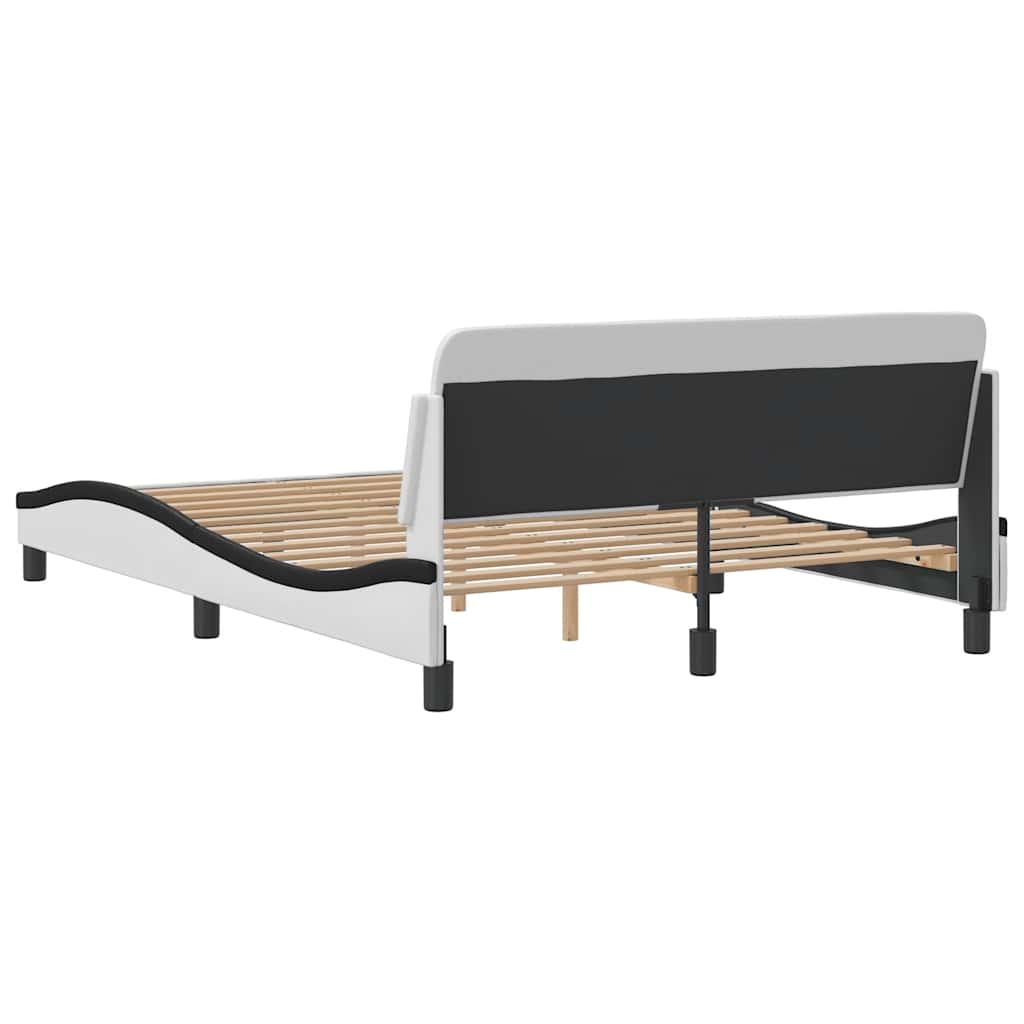 sengeramme Dover 140x200 cm kunstlæder hvid og sort