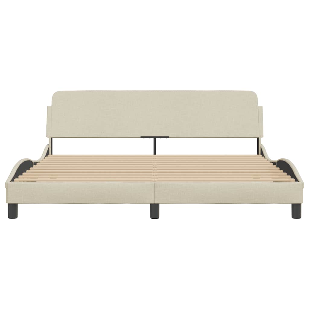 sengeramme Dover 180x200 cm stof cremefarvet
